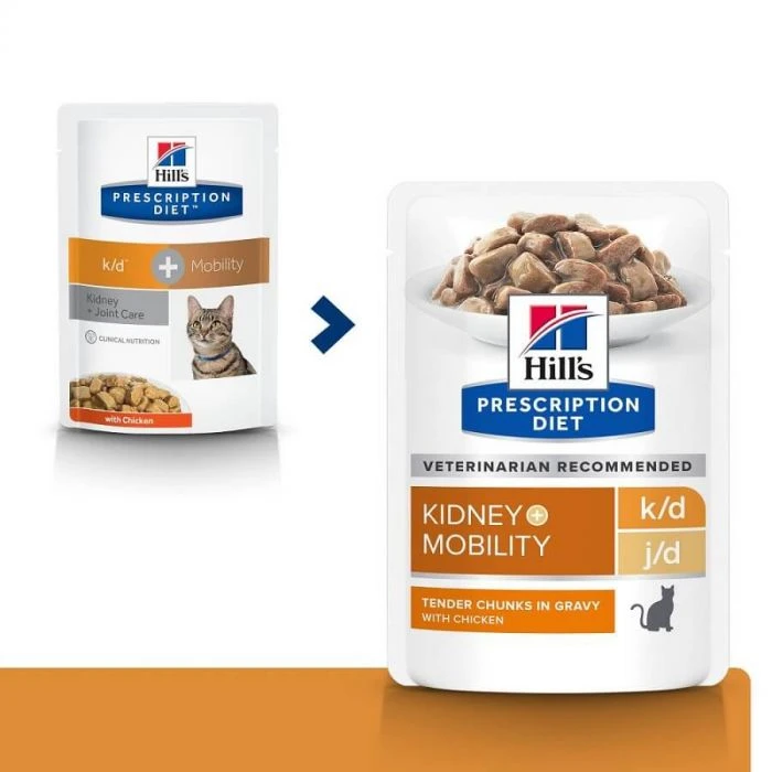 Hill's Prescription Diet Feline K/D + Mobility 12 X 85 G 4 Hill's Prescription Diet Feline K/D + Mobility 12 X 85 G - immagine 2