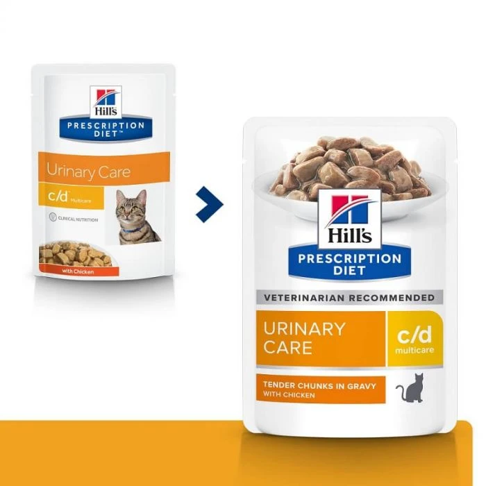Hill's Prescription Diet Feline C/D Multicare Pollo BUSTINE 12 X 85 G 3 Hill's Prescription Diet Feline C/D Multicare Pollo BUSTINE 12 X 85 G