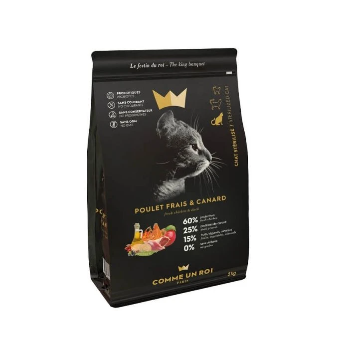 Comme Un Roi Gatto Sterilizzato Pollo Anatra 5 Kg 3 Comme Un Roi Gatto Sterilizzato Pollo Anatra 5 Kg