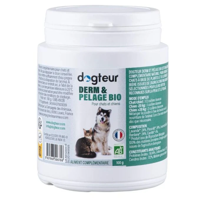 Dogteur Derm & Pelage Bio Cane E Gatto 100 G 3 Dogteur Derm & Pelage Bio Cane E Gatto 100 G