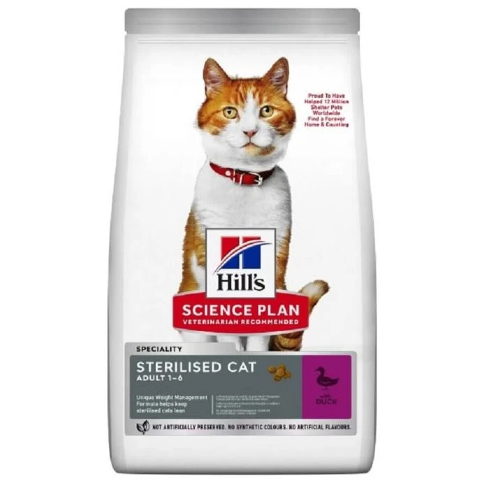 Hill's Science Plan Hill's Science Plan Feline Adult Sterilised Cat All'anatra 3 Kg 3 Hill's Science Plan Hill's Science Plan Feline Adult Sterilised Cat All'anatra 3 Kg