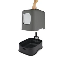 Rotho Cat Toilet Biala Antracite -Forniture Per Gatti noir 1