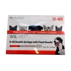SOL-VET Siringhe Insulina U-40 1ml 29G 1/2" (Scatola Da 100)