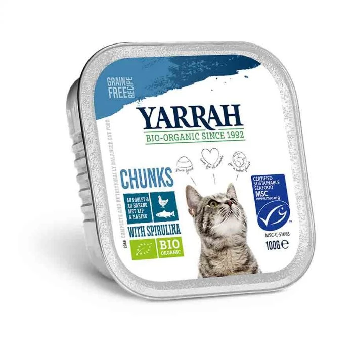 Yarrah Bio Bocconcini Con Pesce Alla Spiruline Per Gatto 16 X 100 G 3 Yarrah Bio Bocconcini Con Pesce Alla Spiruline Per Gatto 16 X 100 G